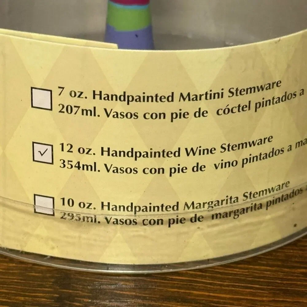 Mango Moon It’s Bunco night so let’s roll hand painted wine glass NIB